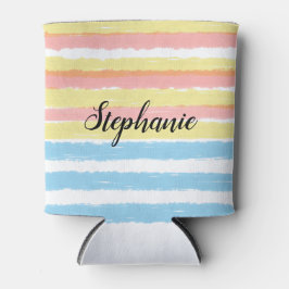 Porta-lata Nome Cor Cor-de-Rosa Amarelo Estrias de Watecolor 