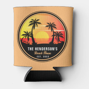 Porta-lata Nome da família House Beach Retro Sunset Souvenirs