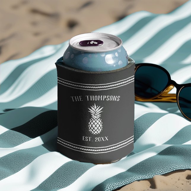 Porta-lata Nome da Família Personalizada de Ananás Russo (Criador carregado)