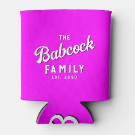 Porta-lata Nome da Família Rosa Retro Elétrico e Ano
