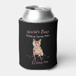 Porta-lata Nome de Aquarela da Melhor Mãe de Yorkshire Terrie