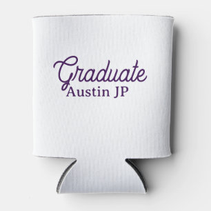 Porta-lata nome de formatura roxo simples minimalista elegant