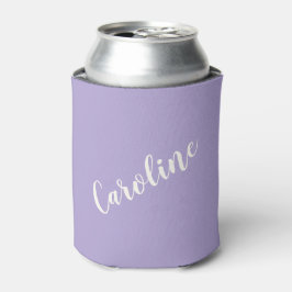 Porta-lata Nome de Roteiro Personalizado Roxo Lavanda Noiva 