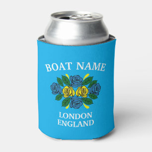 Porta-lata Nome do Barco Canal Narrowboat Rosas Azuis