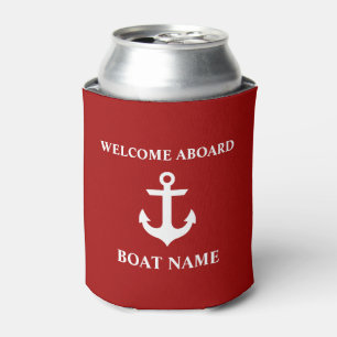Porta-lata Nome do barco náutico Anchor Red Welcome