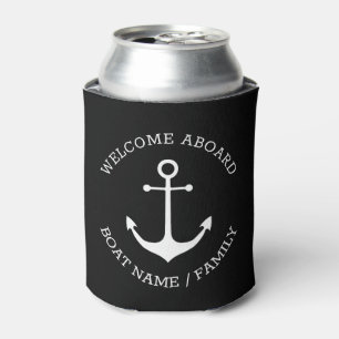 Porta-lata Nome do barco personalizado: bem-vindo a bordo ân