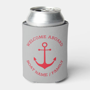 Porta-lata Nome do barco personalizado: bem-vindo Ancora náu