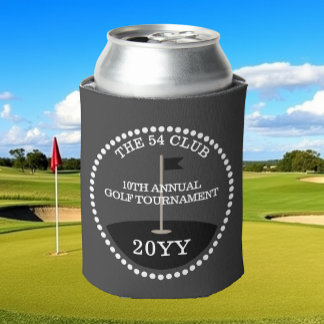 Porta-lata Nome do Clube do Torneio de Golfe Ano Cinza