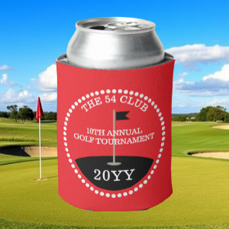 Porta-lata Nome do Clube do Torneio de Golfe Ano Vermelho