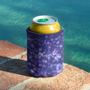 Porta-lata Nome do Cosmos de Estrela Roxa Azul Personalizado