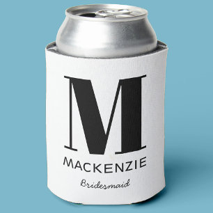 Porta-lata Nome do Monograma da Bridesmaid