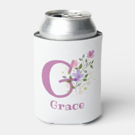 Porta-lata Nome Graça com um Desenho Floral