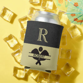 Porta-lata Nome inicial do Monograma Personalizado de Cara de