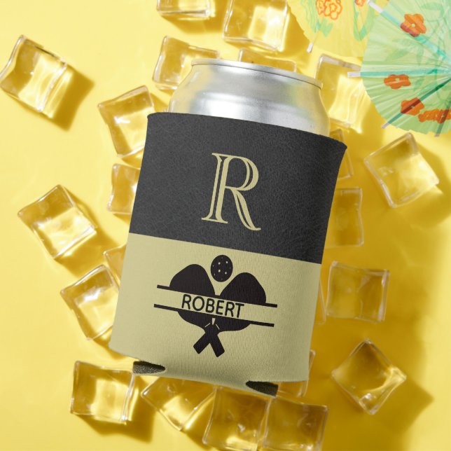 Porta-lata Nome inicial do Monograma Personalizado de Cara de (Verão in situ)