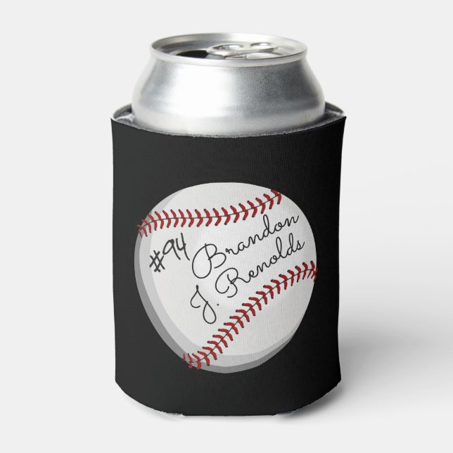 Porta-lata Nome Personalizado Baseball Assinado (Can Front)