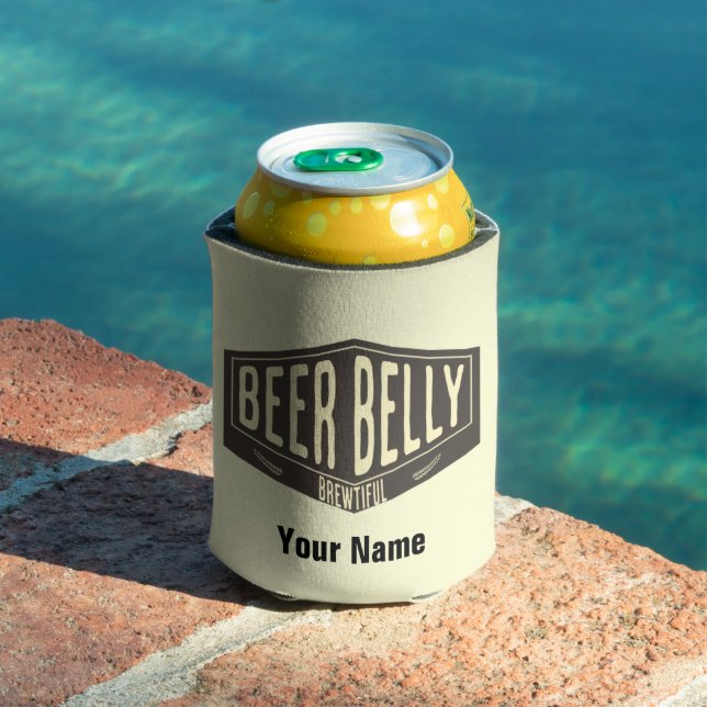 Porta-lata Nome Personalizado Belly Brely Bottle Cooler (Piscina in situ)