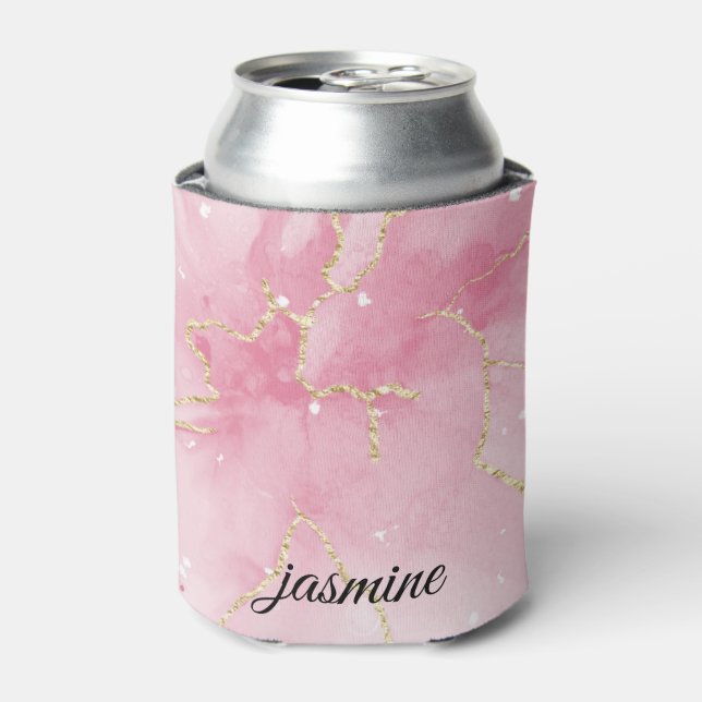 Porta-lata Nome Personalizado  Brilho Rosa (Can Front)