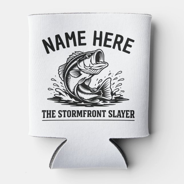 Porta-lata Nome Personalizado Clássico Tempestade de Pesca de (Frente)