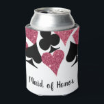 Porta-lata Nome Personalizado da Madrinha de casamento do Tem<br><div class="desc">A classe acima que pode com uma "Madrinha de casamento" totalmente personalizada pode resfriar apresentando uma dispersão de traços de cartão com brilho, brilho rosado falso e preto com texto personalizado para os membros do nome do partido da noiva. Reúna as garotas para celebrar a noiva para estar com um...</div>