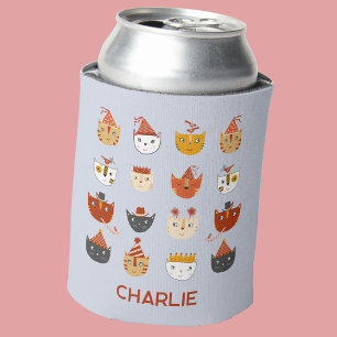 Porta-lata Nome Personalizado de Cat de Parte Cuta