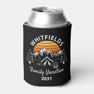 Porta-lata Nome Personalizado de Férias de Camping da Famíl