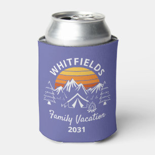 Porta-lata Nome Personalizado de Férias de Camping da Famíl
