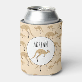 Porta-lata Nome Personalizado de Padrão de Kangaroo Australia