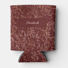 Porta-lata Nome Personalizado de Padrão Vermelho de Arte Verm