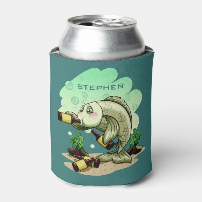 Porta-lata nome personalizado de Peixe bebendo (Can Front)