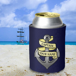 Porta-lata Nome Personalizado do Capitão Anchor do Mar Náutic
