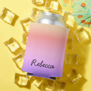 Porta-lata Nome Personalizado Gradação de Ombré Sunset