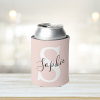 Nome Personalizado Moderno Monograma Pastel Rosa
