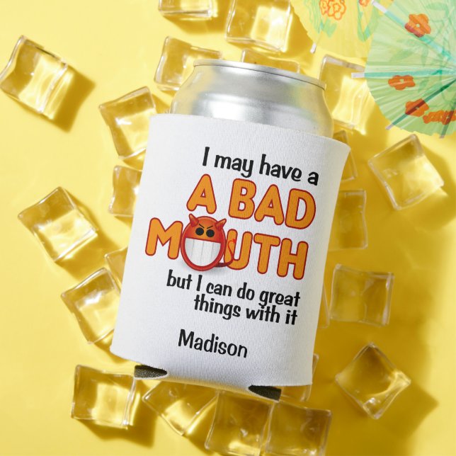 Porta-lata Nome personalizado Mouth (Verão in situ)