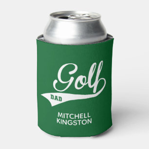 Porta-lata Nome Personalizado Pai de Golfe Verde Branco