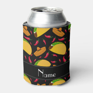 Porta-lata Nome personalizado tacos sombreros chilis