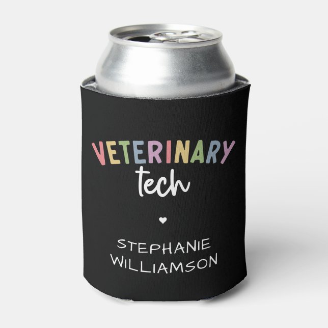 Porta-lata Nome Personalizado técnico veterinário | Vet Techn (Can Front)