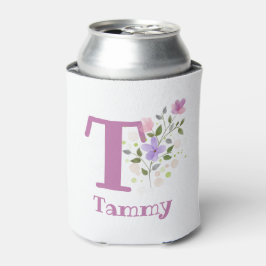 Porta-lata Nome Tammy com um Desenho Floral