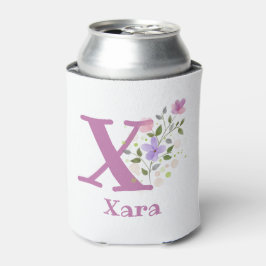 Porta-lata Nome Xara com um Desenho Floral