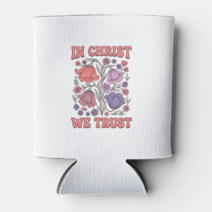 Porta-lata Nós Confiamos em Cristo Desenho Floral Cristão Vet