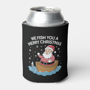 Porta-lata Nós Pescamos Um Natal Feliz Pescador Pescando 