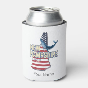 Porta-lata Novo Mapa Retro dos Estados Unidos de Hampshire