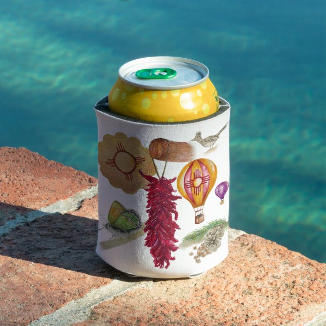 Porta-lata Novo México Vermelho Chile Pinõn Zia Balão de Ar Q (Piscina in situ)