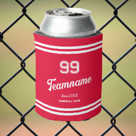 Porta-lata Número de jogador personalizado do Red Baseball Cl