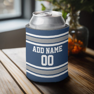 Porta-lata Número de Nome Personalizado de Jersey Blue and S