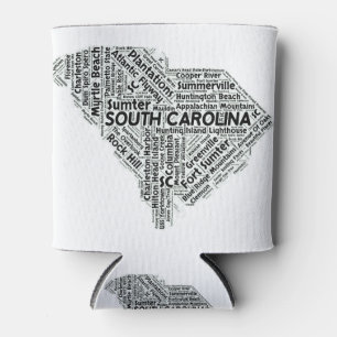 Porta-lata Nuvem da palavra do estado de South Carolina