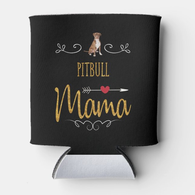 Porta-lata O amor Pitbull tanto à mamãe (Frente)