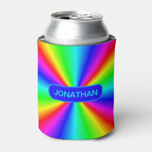 Porta-lata O arco-íris brilhante colorido personaliza.