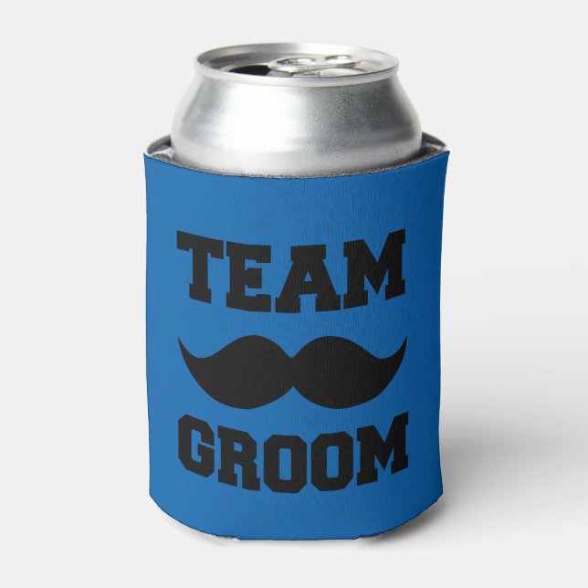 Porta-lata O bigode engraçado do Team Groom pode resfriar (Can Front)