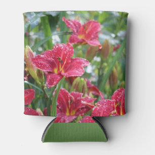Porta-lata O carmesim sombreia hemerocallis vermelhos