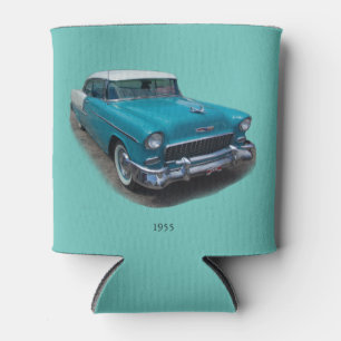 Porta-lata O carro clássico azul e branco de 1955 pode ser ma